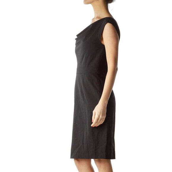 Banana Republic Black Cowl Neck Wool Dress - Picture 3 of 3